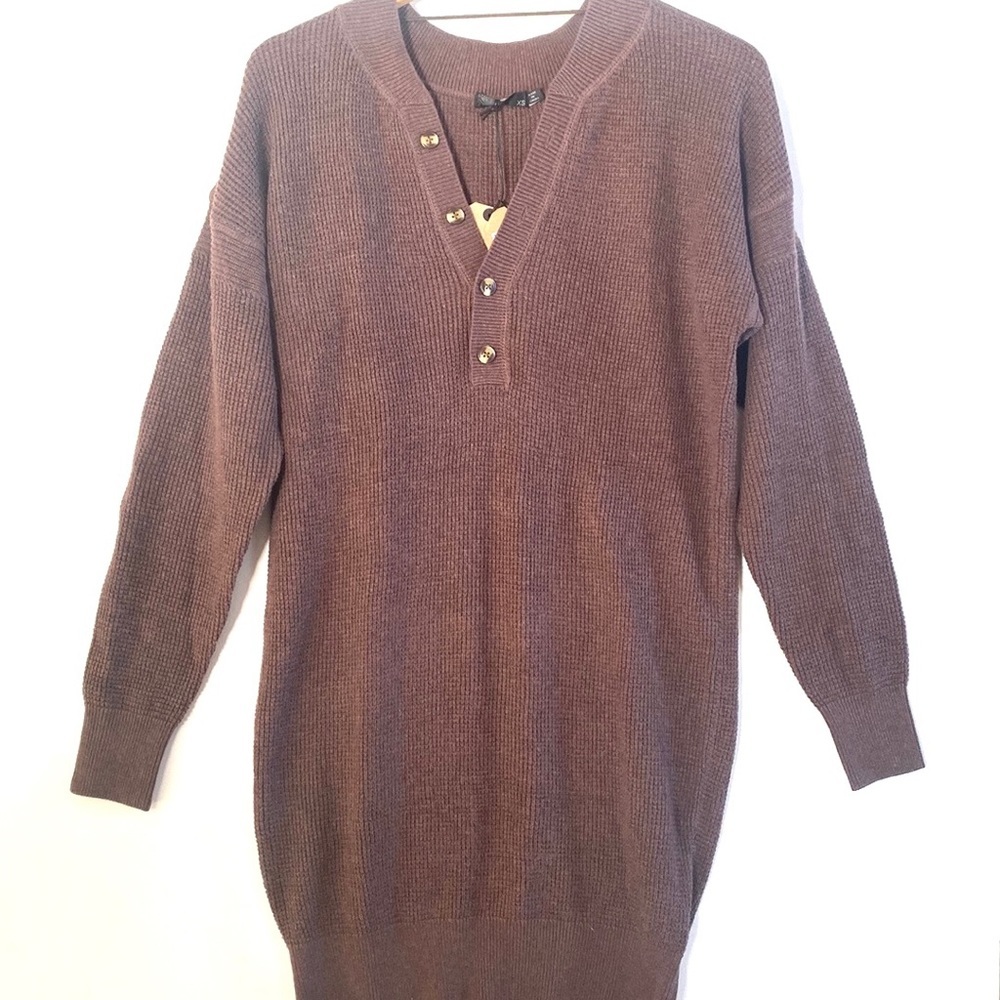 (A4C) Prana Milani Henley Brown Dress, Size XS, NWT - Picture 6 of 13